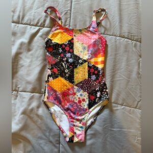 NWOT Stella Cove patchwork Colorful Swimsuit with adjustable straps